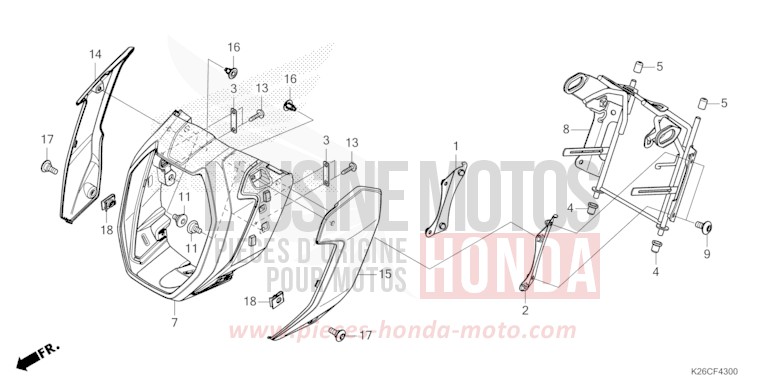 HEADLIGHT COVER for MSX GROM A MAT GUNPOWDER BLACK METALLIC (NH436) from 2024